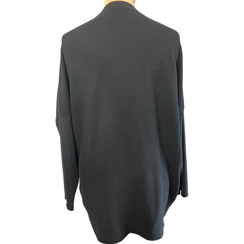 Jodifl Black Ribbed Choker Neck Cutout Oversized Sweater Women's L